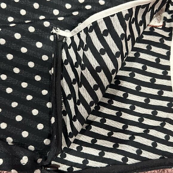 MSSP Max Studio Specialty Product Black Polka Dot Strip Skirt - Picture 5 of 10